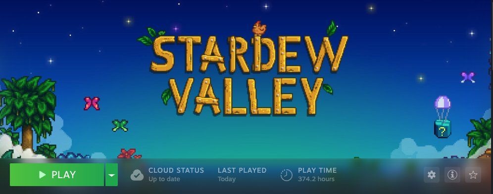 Stardew Valley main page screenshot from Steam